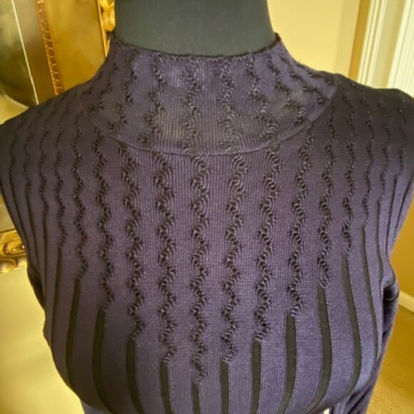 WHBM Mock Turtleneck Dark Navy SZ M - Picture 4 of 6